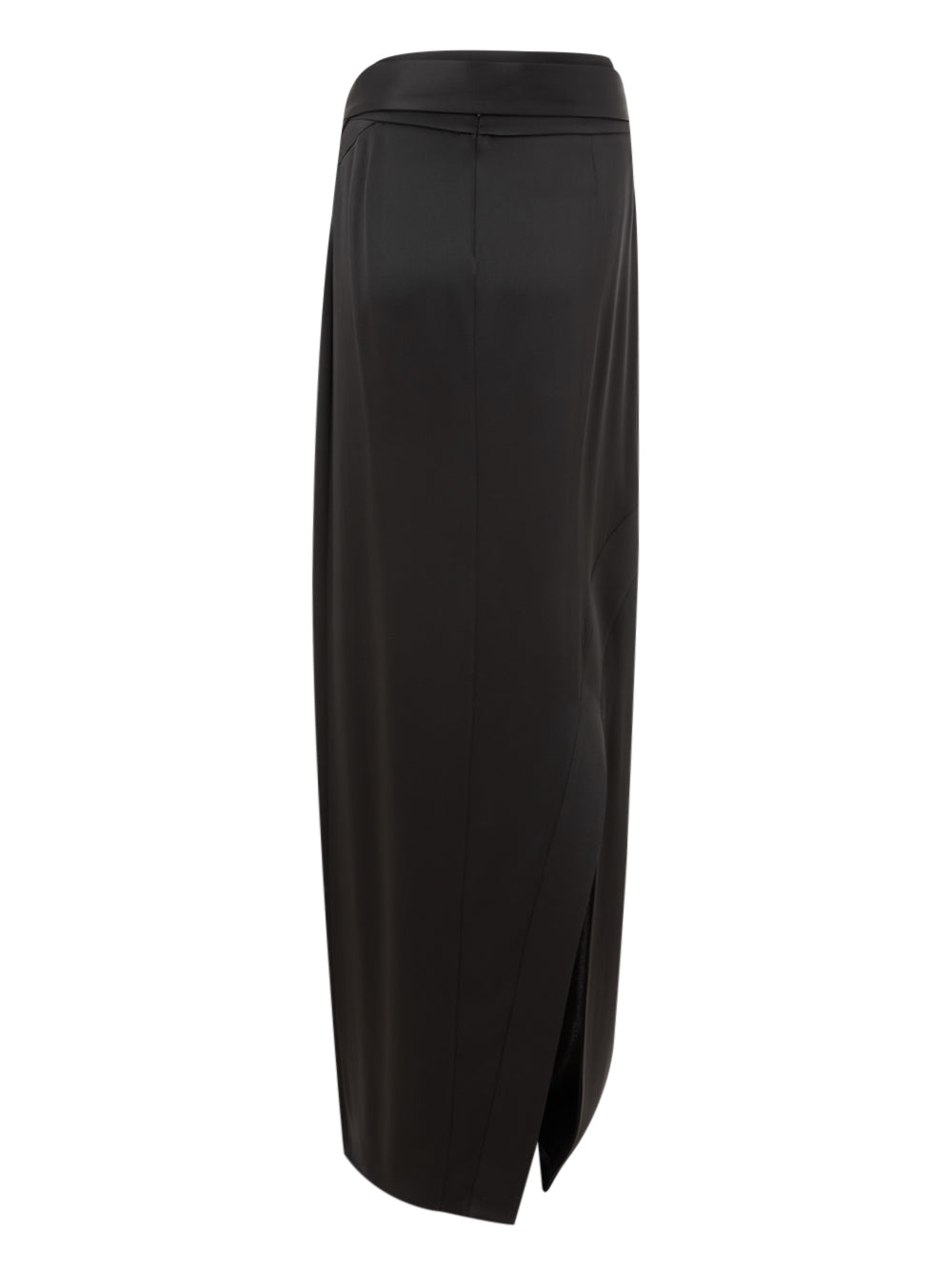 Tom Ford Black Satin Extra-Long Tube Skirt with Back Slit – Siebentaschen