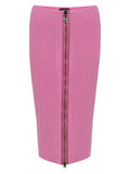Tom Ford Pink Knit Zip-Up Pencil Skirt
