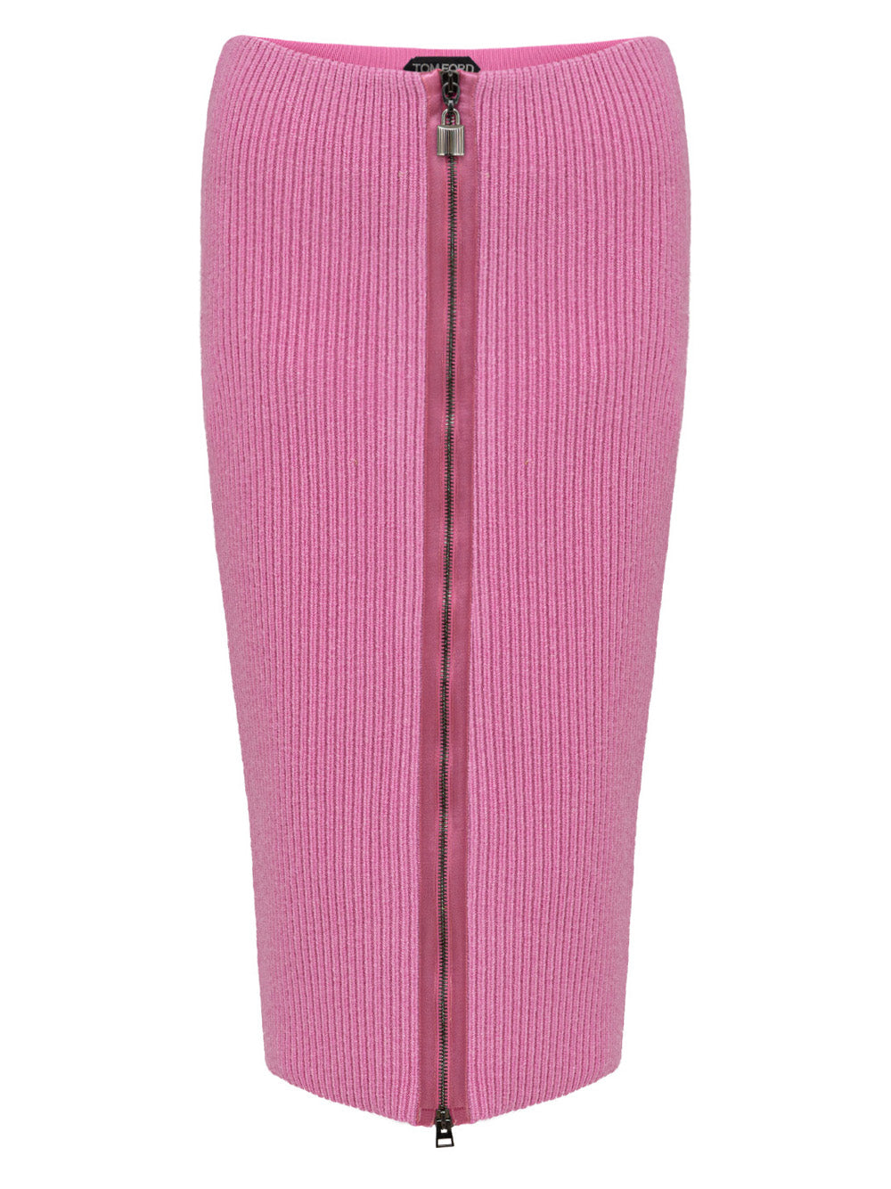 Tom Ford Pink Knit Zip-Up Pencil Skirt