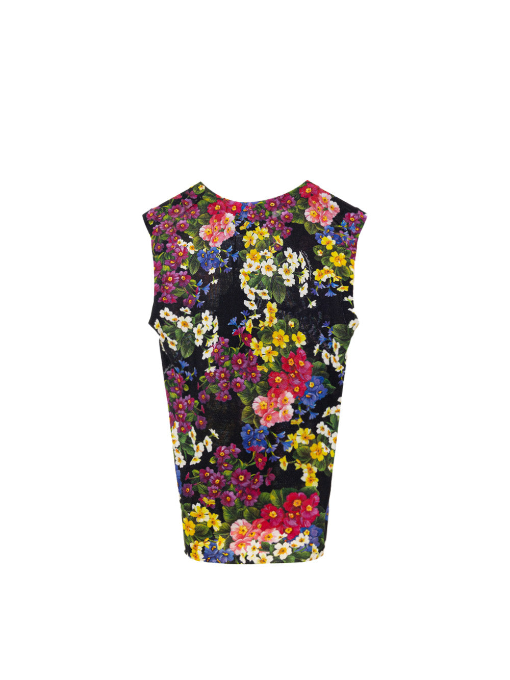 Dolce & Gabbana Multicolor Floral Knit Sleeveless Top Black – Siebentaschen