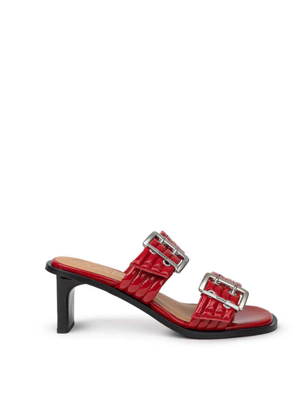 Ganni Two-Band Mules with Perforated Studs