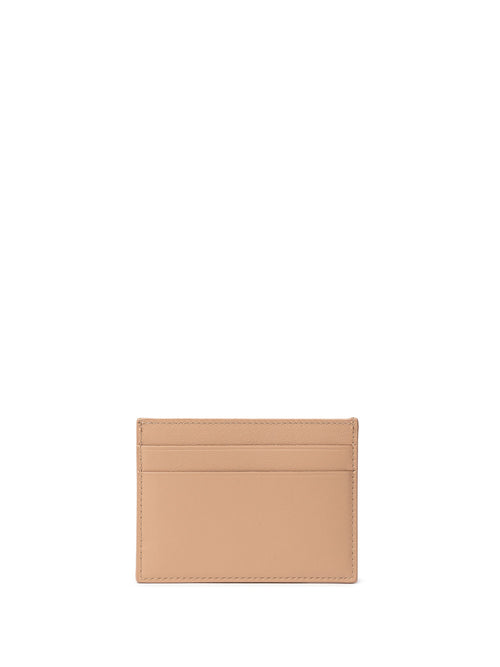 Balenciaga Dark Beige Brushed Leather Card Holder with Gold Logo – Siebentaschen