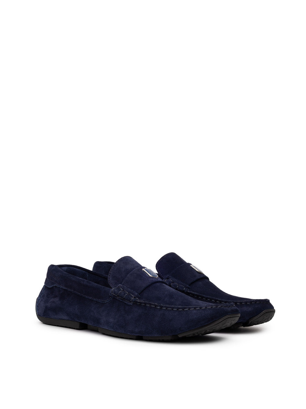 Bally Men's Blue Suede Loafers with Metal Logo Badge – Siebentaschen