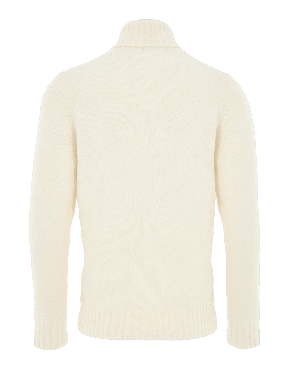 White Gran Sasso BouclÃ©-Effect Wool Turtleneck Sweater