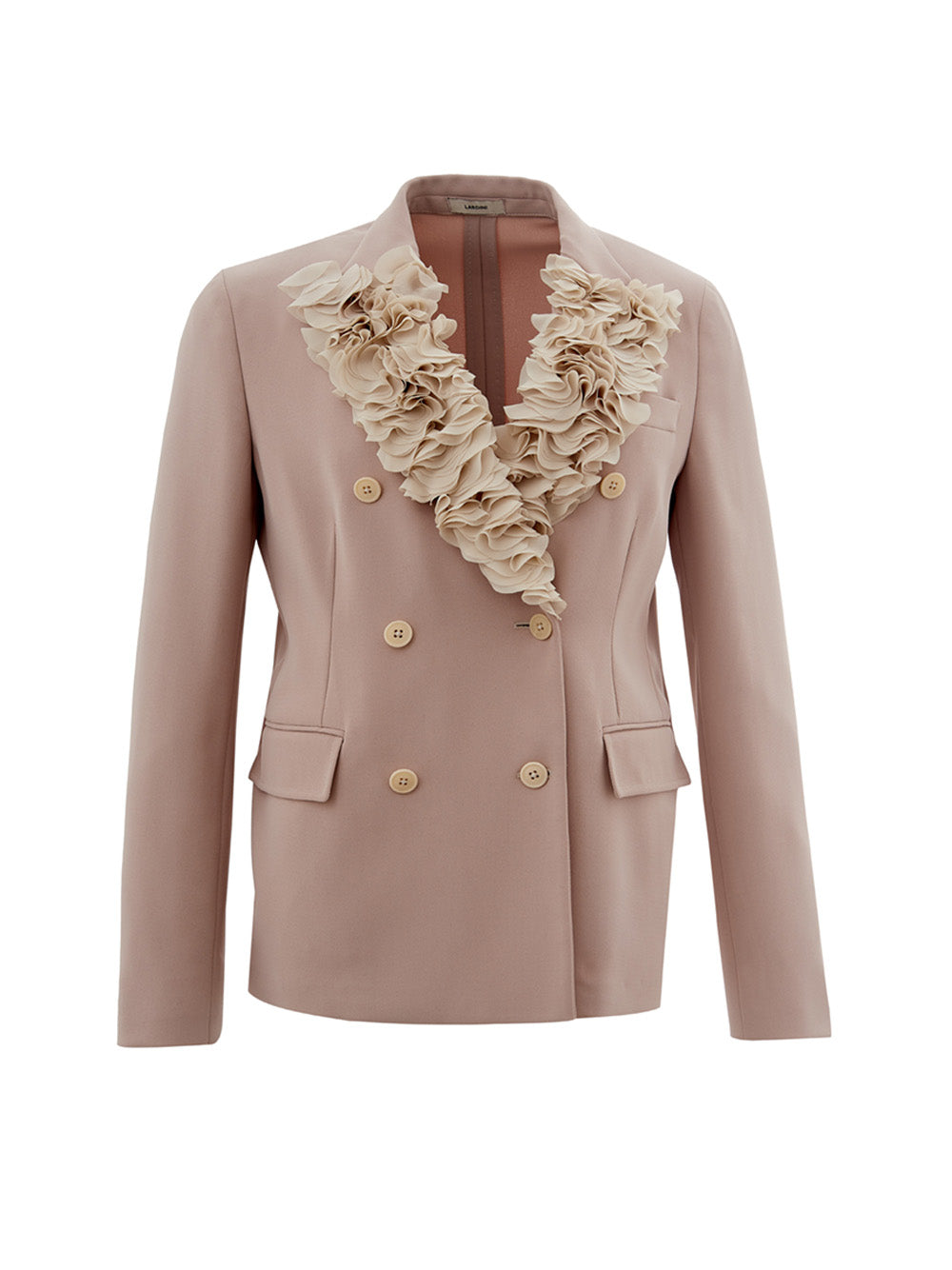 Double-breasted Jacket With Ruffles