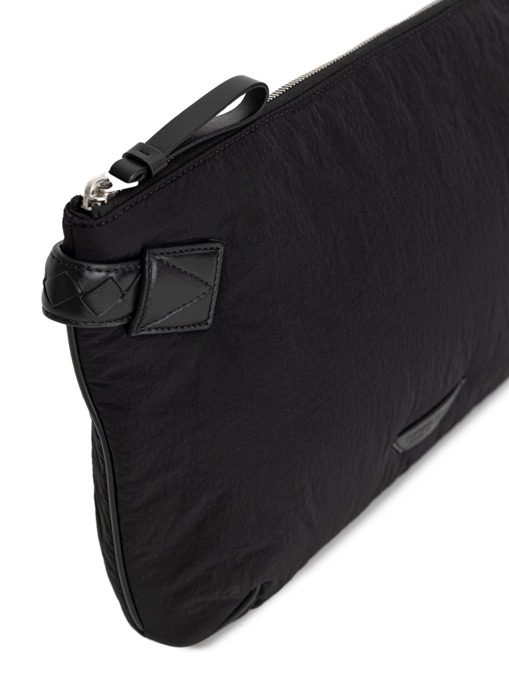 Bottega Veneta Black Nylon Light Paper Clutch
