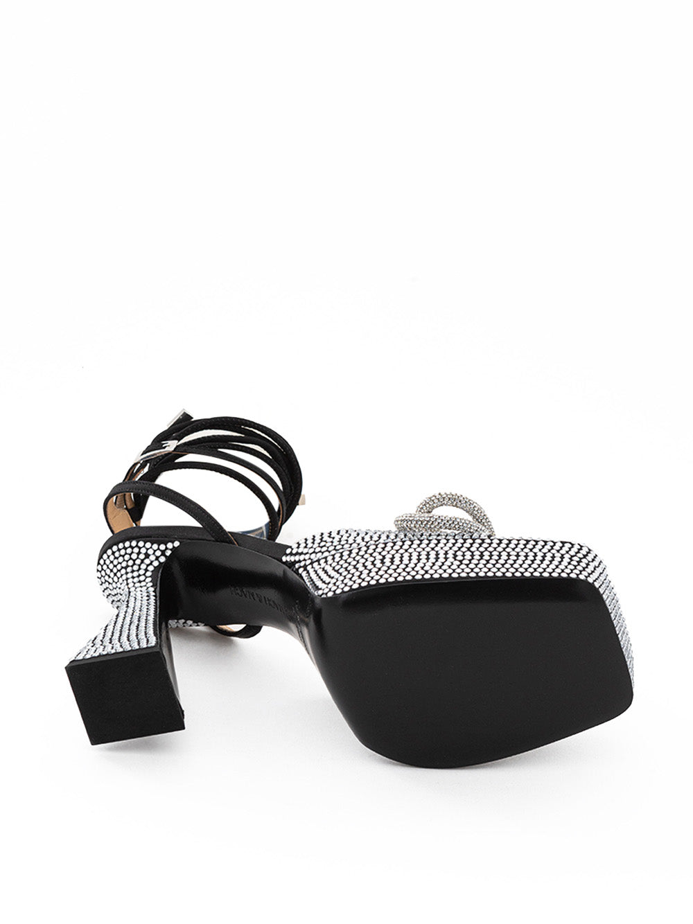 Black Platform Sandals with Crystals Double Bow Mach & Mach