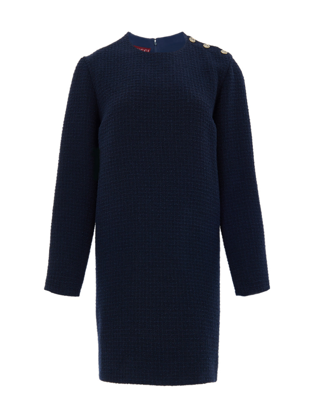 Gucci Blue Bouclé Midi Dress with Logo Buttons – Women – Siebentaschen
