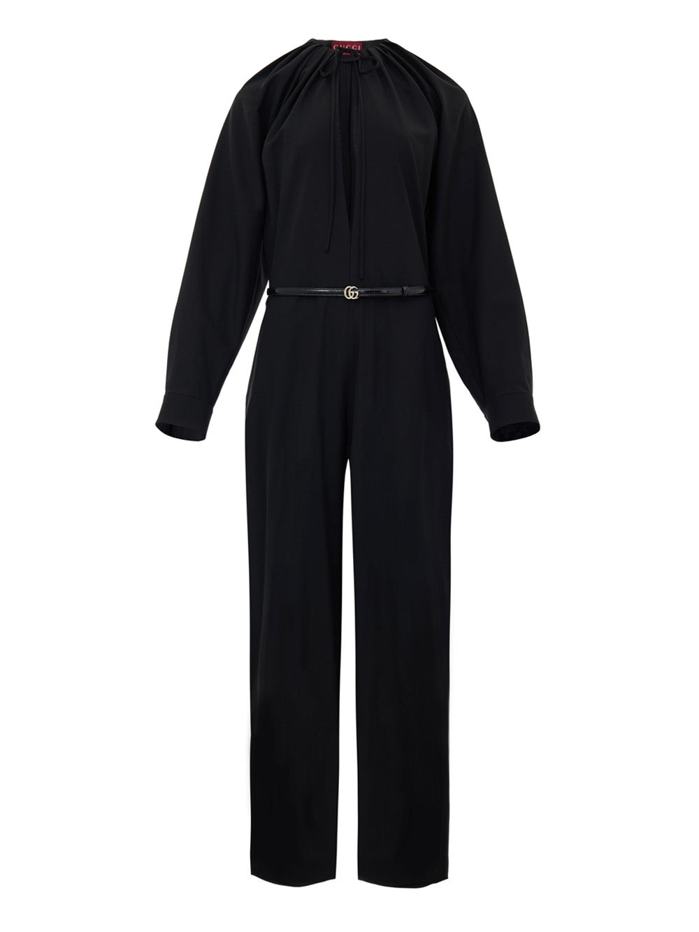 Gucci Black Belted Jumpsuit with Wide Neckline – Women – Siebentaschen