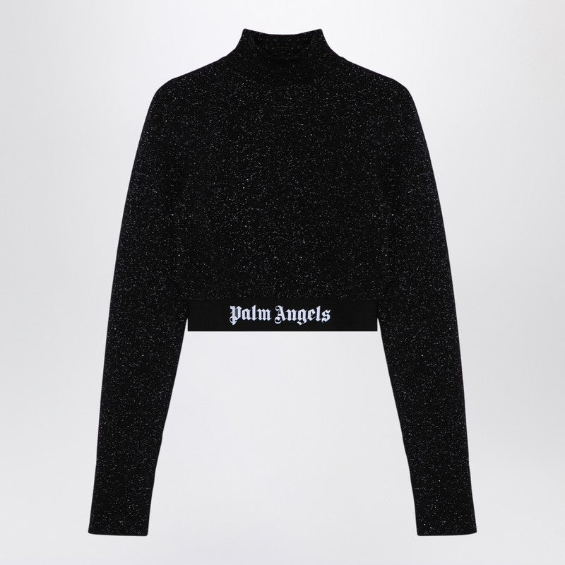 Palm Angels Black lurex viscose blend jumper