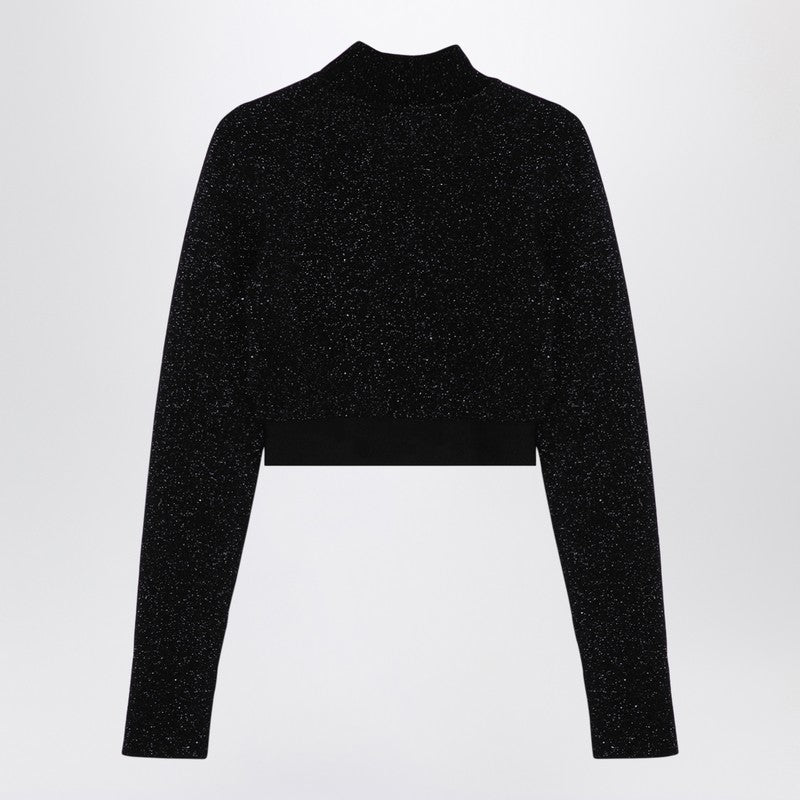 Palm Angels Black lurex viscose blend jumper