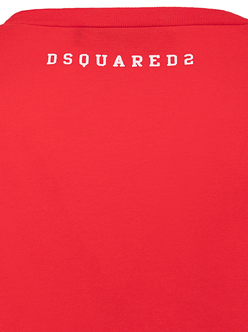 Red Cotton Overfit T-shirt with Print Dsquared2