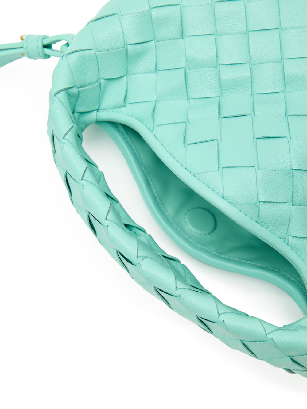Bottega Veneta Mini Hop Bag in Turquoise Intrecciato Leather Turchese – Siebentaschen