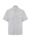 Jil Sander Blue Micro-Stripe Boxy-Fit Short-Sleeve Shirt – Siebentaschen