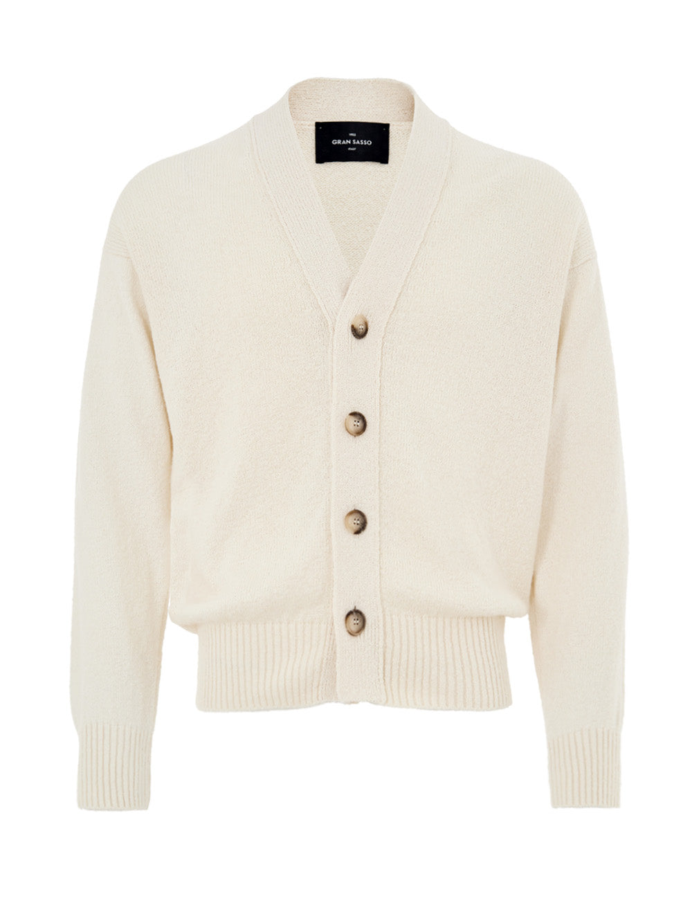 Gran Sasso Cream White Cotton Cardigan Sweater