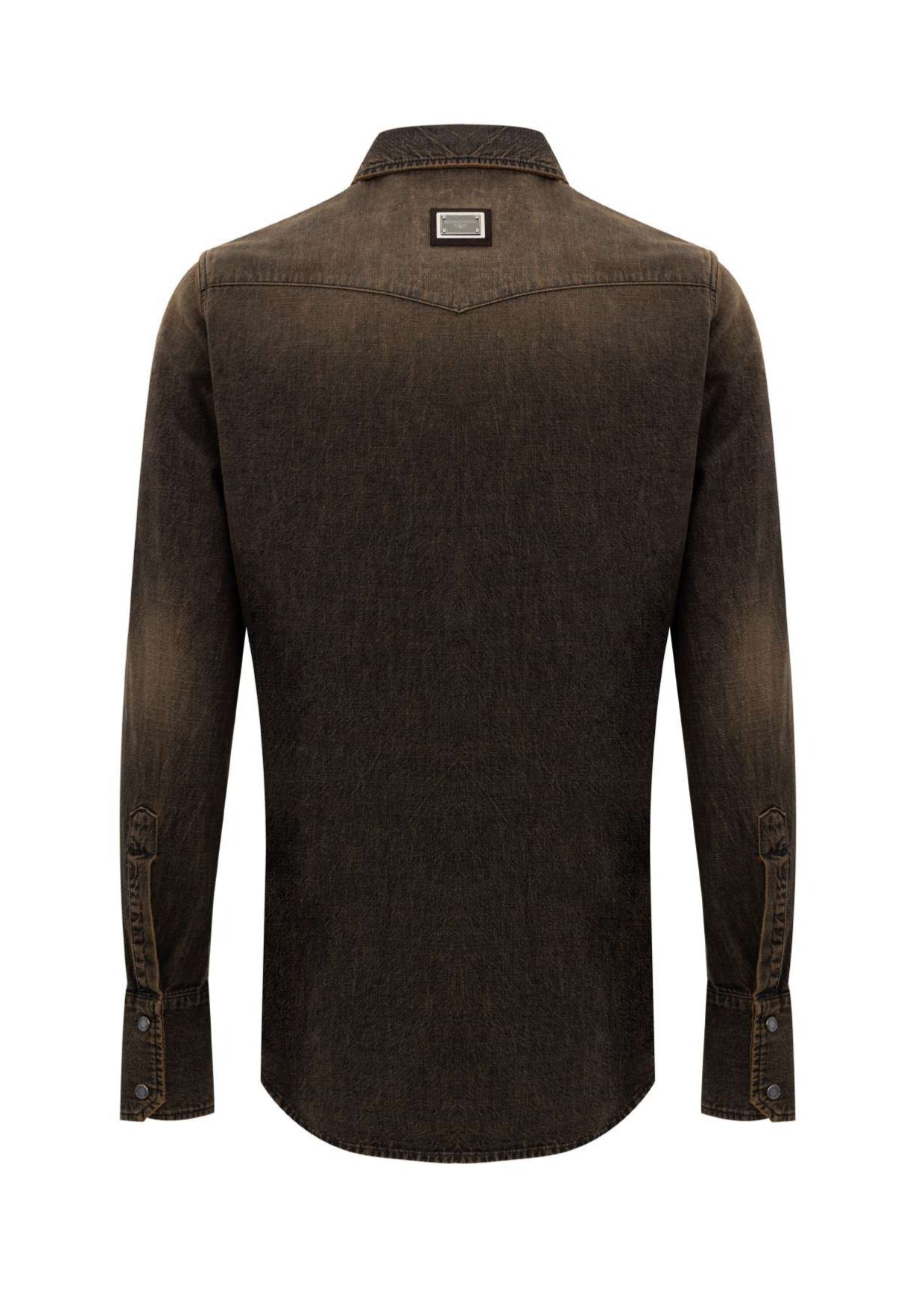 Dolce & Gabbana DÃ©lavÃ© Brown Denim Shirt