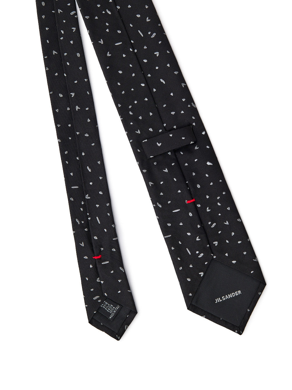 Jil Sander Black Silk Tie with Micro Print 7cm