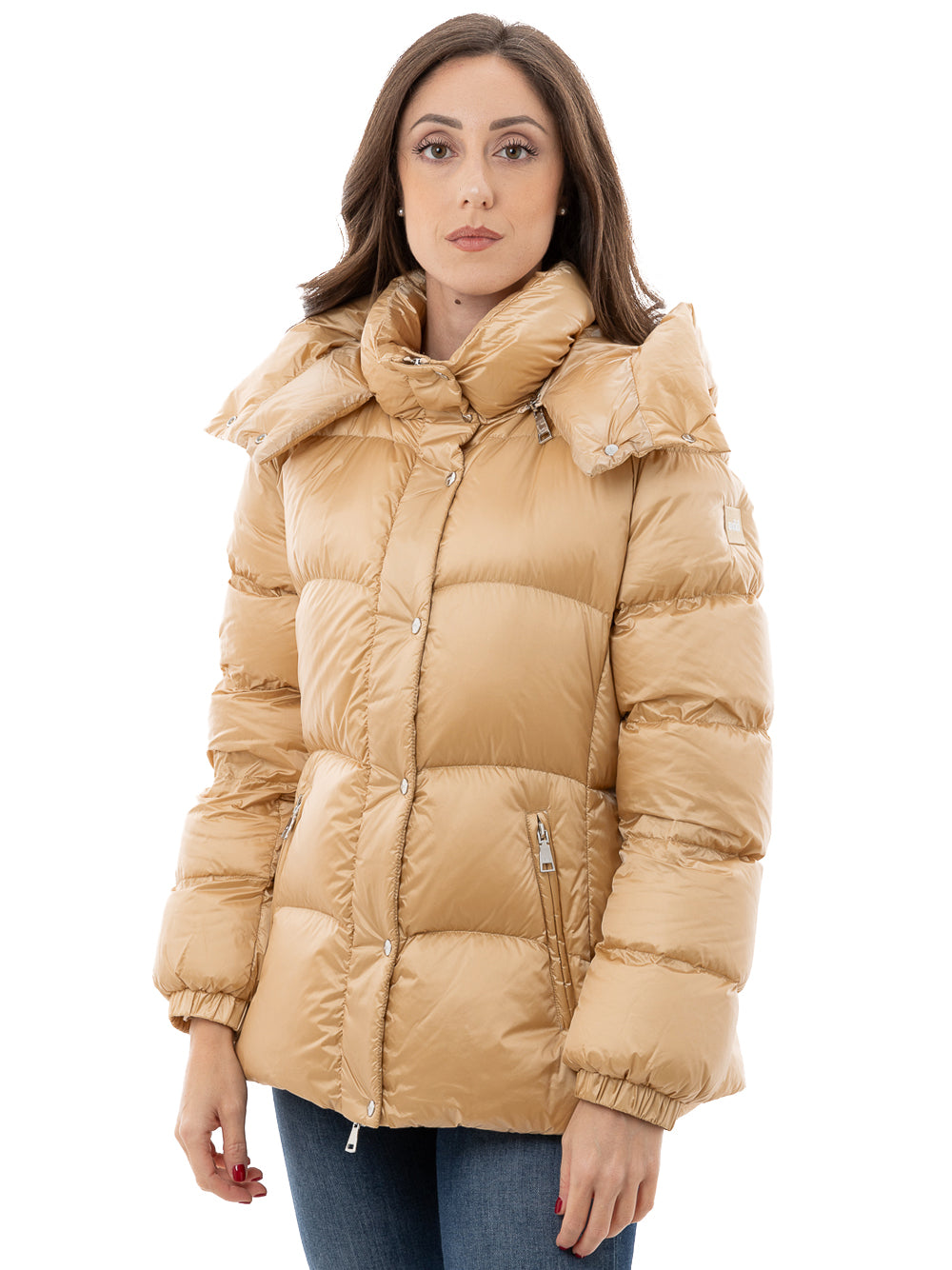 Down jacket with removable hood ADD