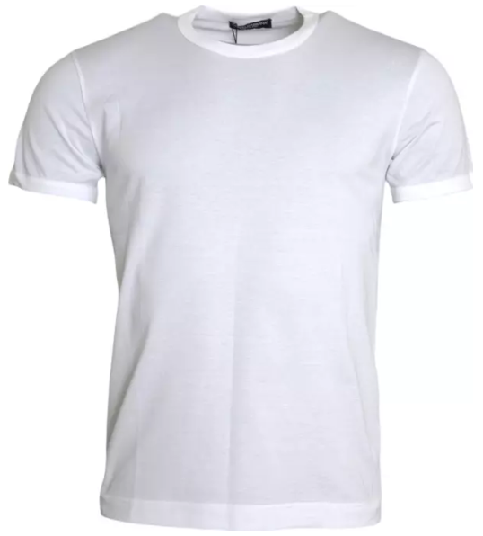 Dolce & Gabbana White cotton round-neck short-sleeved T-shirt