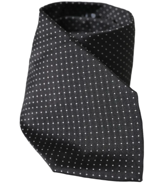 Dolce & Gabbana Black Polka Dot Silk Adjustable Men's Tie