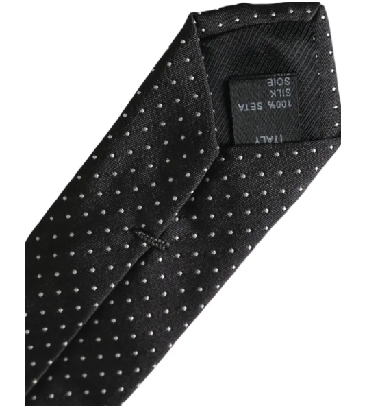 Dolce & Gabbana Black Polka Dot Silk Adjustable Men's Tie