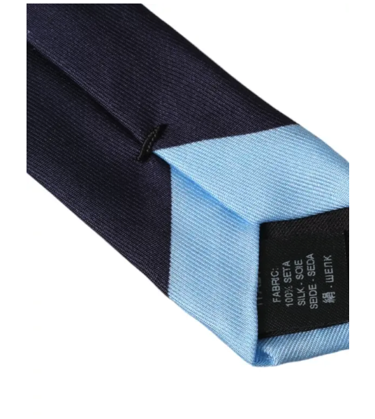 Dolce & Gabbana Blue Card Deck Symbols Adjustable Silk Tie