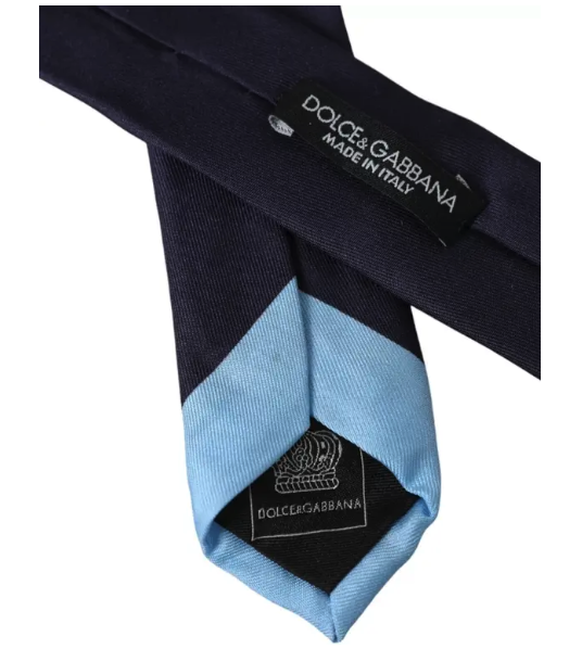 Dolce & Gabbana Blue Card Deck Symbols Adjustable Silk Tie