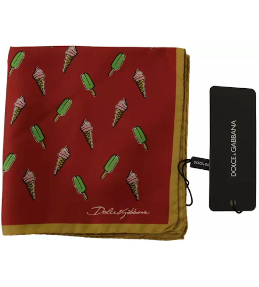 Dolce & Gabbana Multicolor Printed Square Mens Handkerchief Scarf