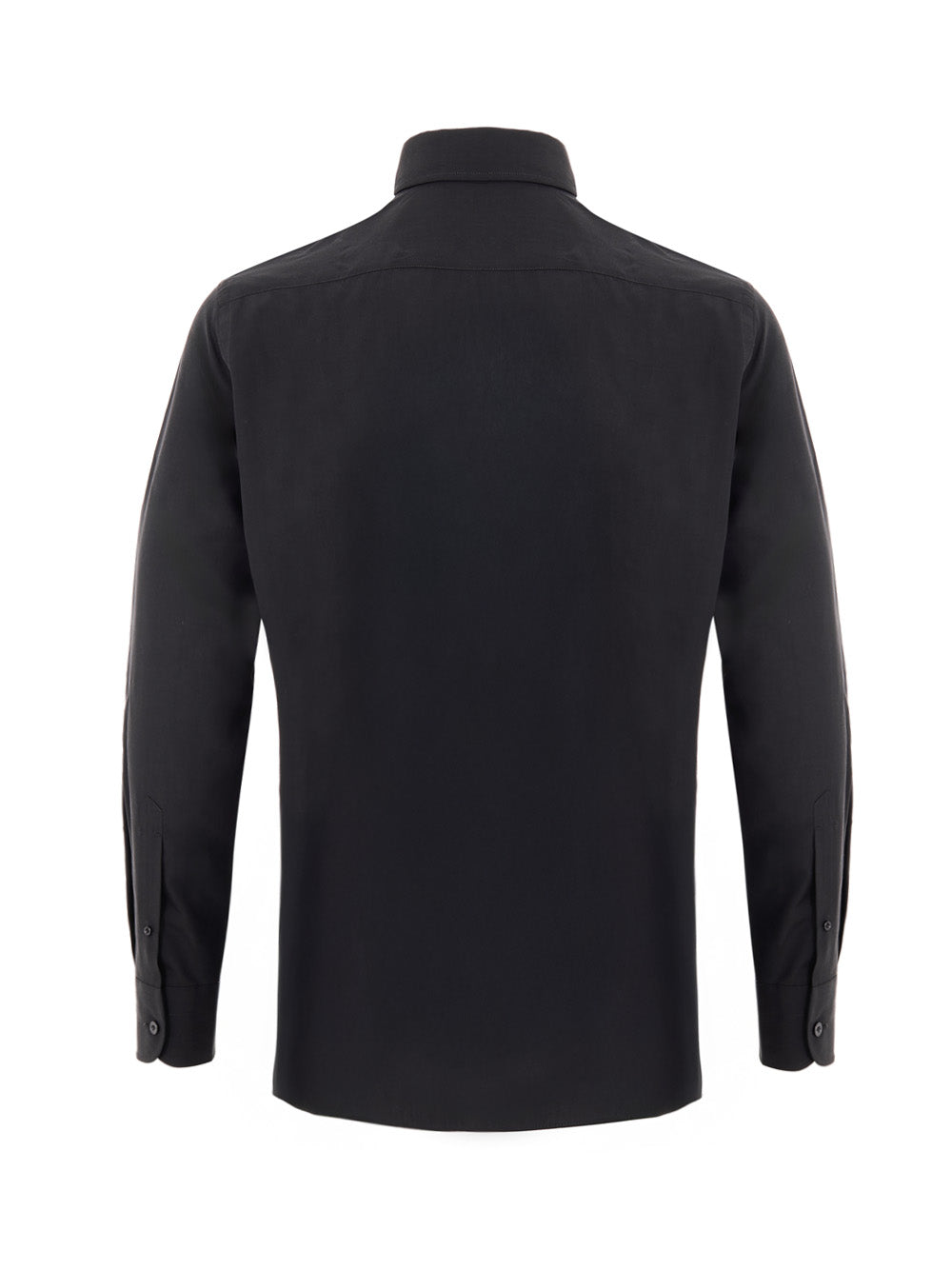 Tom Ford Black Lyocell-Silk Jersey Shirt with Button-Down Collar – Siebentaschen