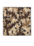 Tom Ford Beige Camouflage Print Silk Pocket Square