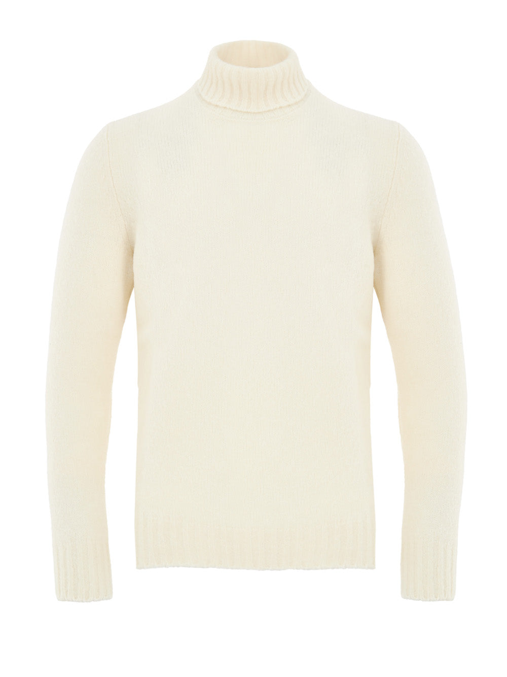White Gran Sasso BouclÃ©-Effect Wool Turtleneck Sweater