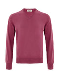 Gran Sasso Purple Cotton V-Neck Sweater