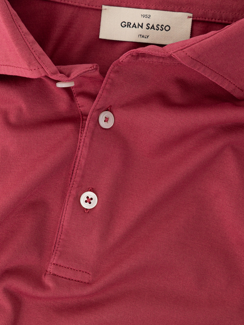 Gran Sasso Organic Cotton Cherry Red Classic Polo
