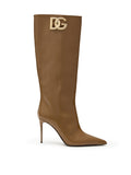 Dolce & Gabbana Brown Patent Leather High Boot