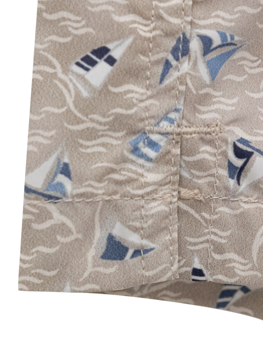 Canali Sailing Print Swim Shorts in Beige with Blue Print – Siebentaschen