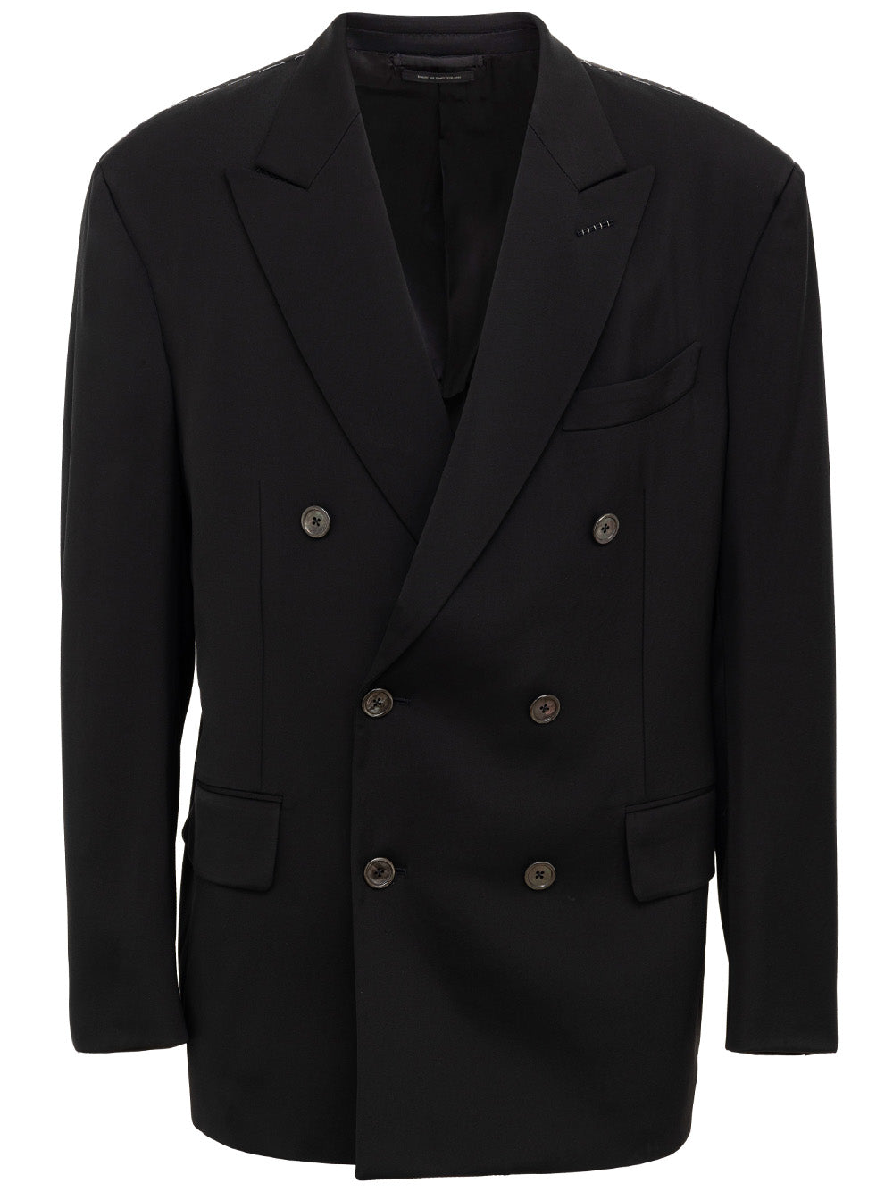 Tom Ford Men's Black Double-Breasted Jacket – Six Button – Siebentaschen