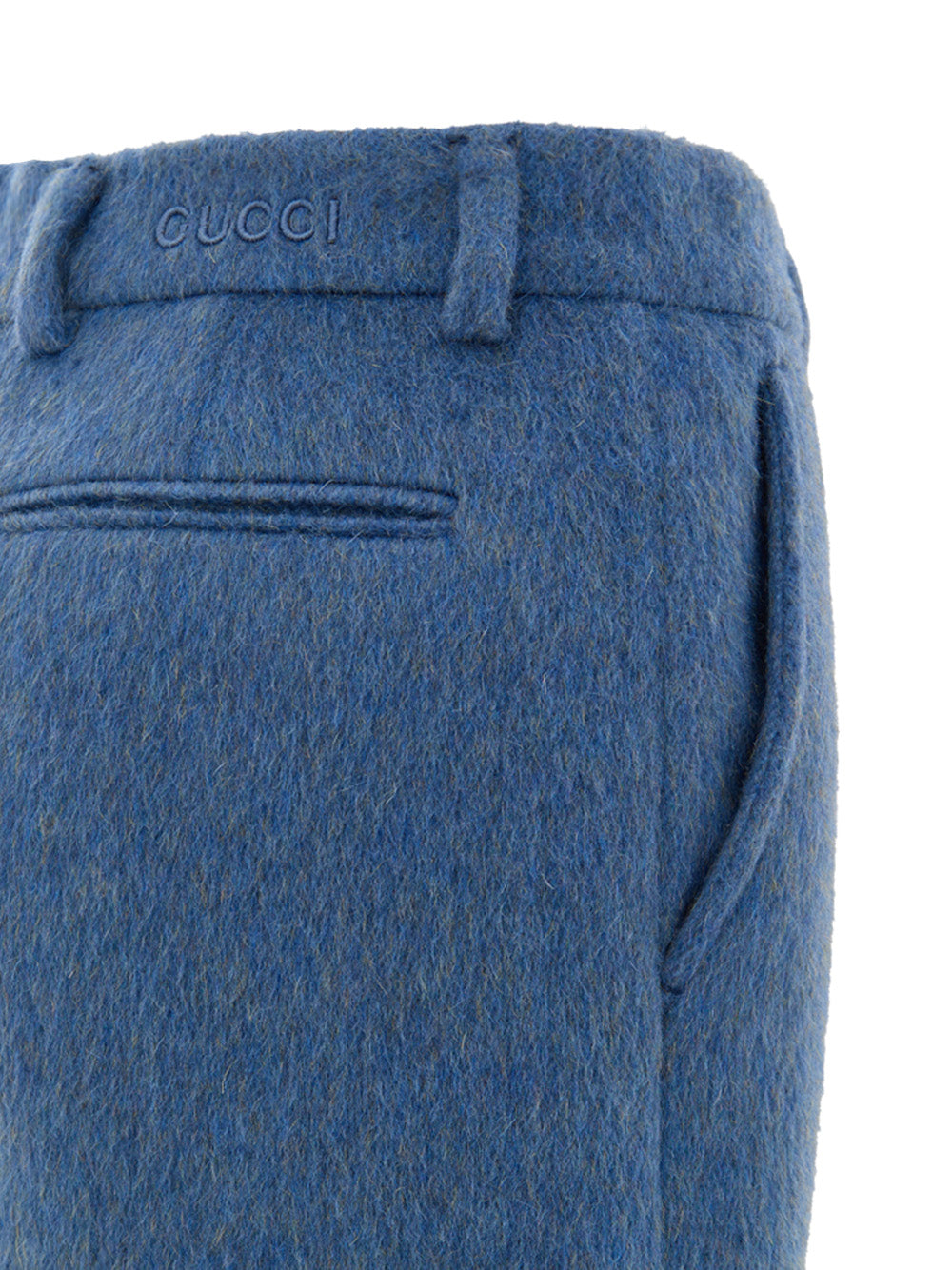 Gucci Blue Avio Mohair Blend Shorts with Side Zip – Siebentaschen