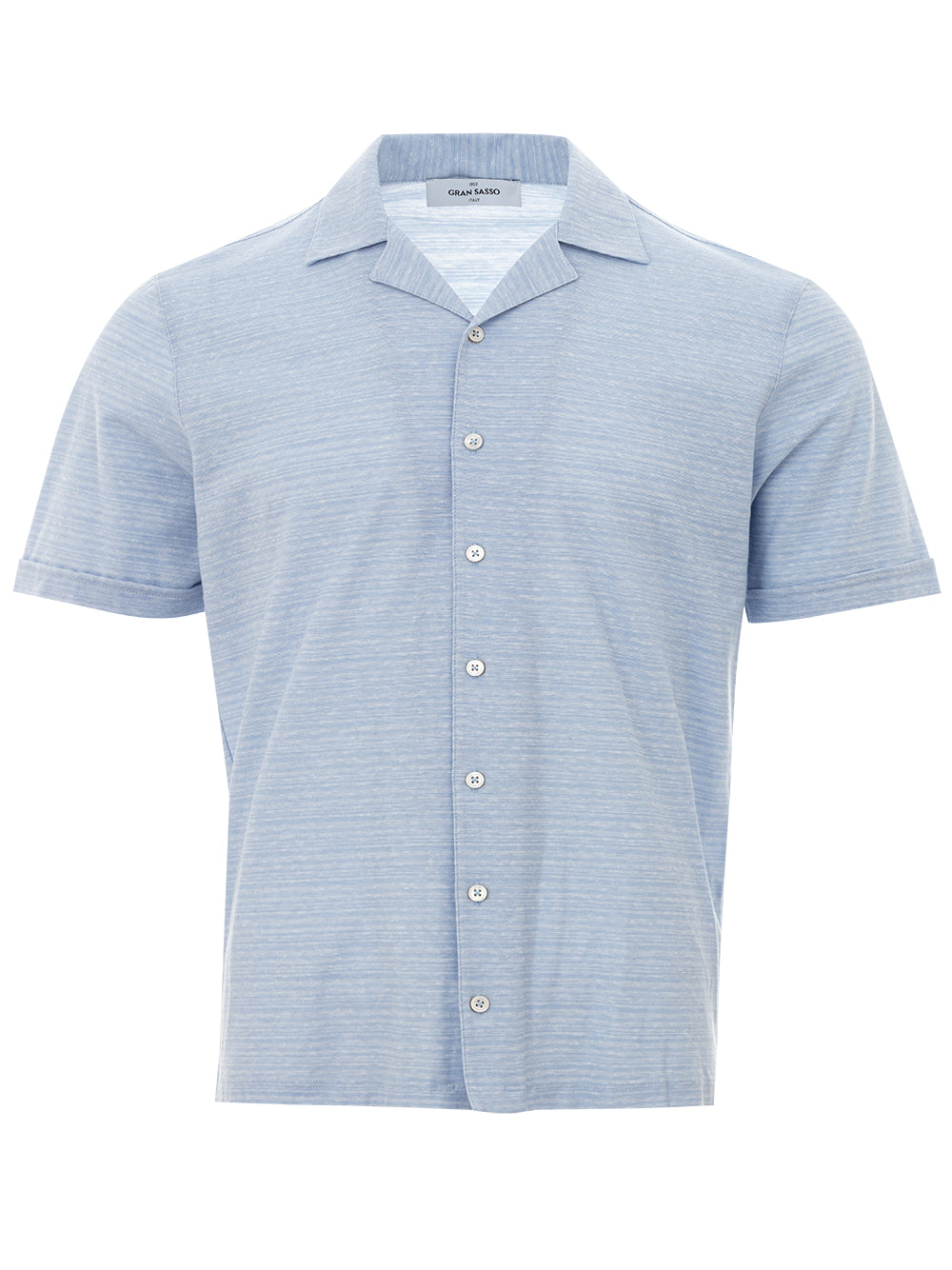 Gran Sasso Light Blue Mixed Linen Half Sleeve Shirt