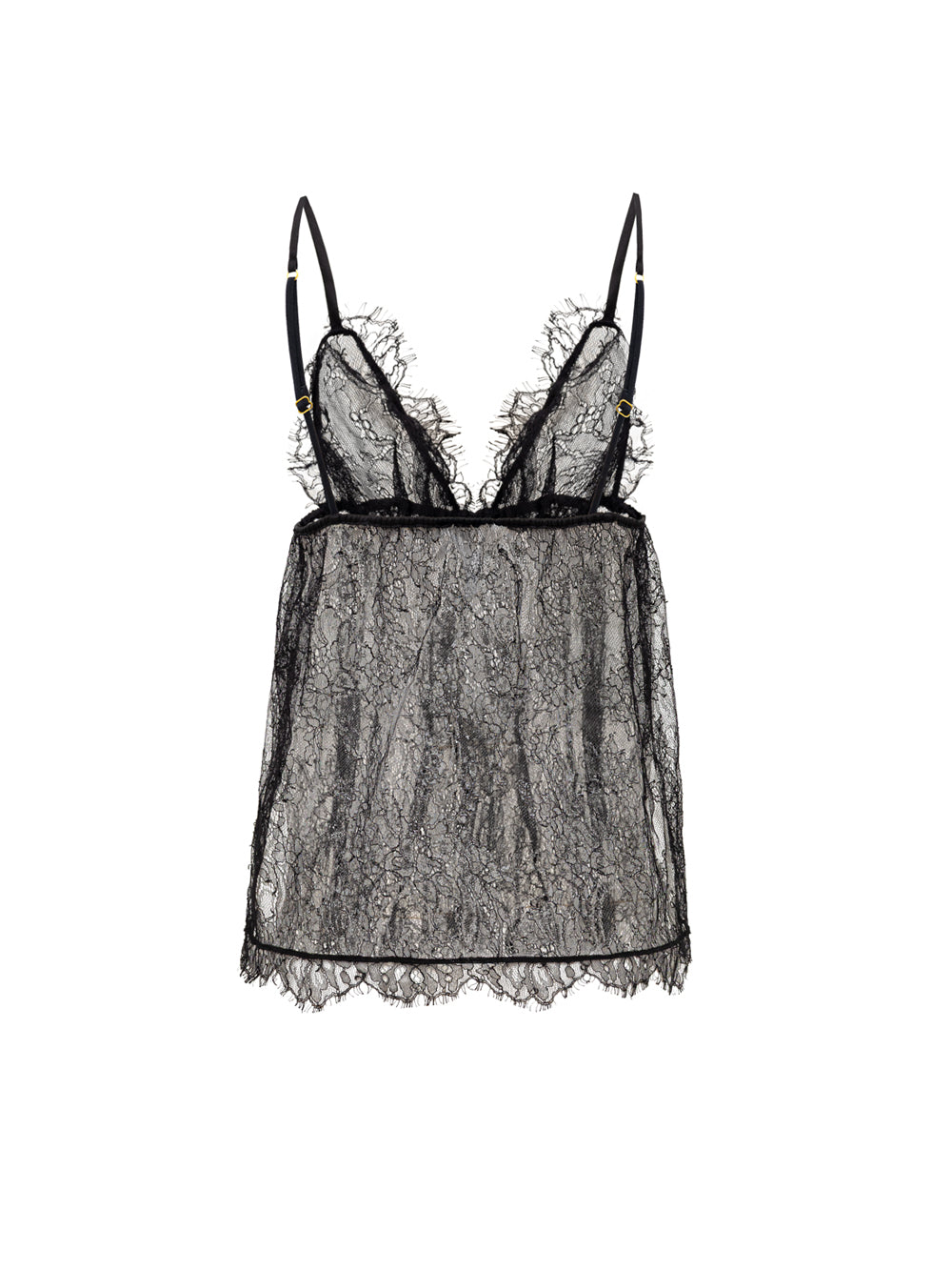 Tom Ford Black Lace Triangle Top – Open Front – Siebentaschen