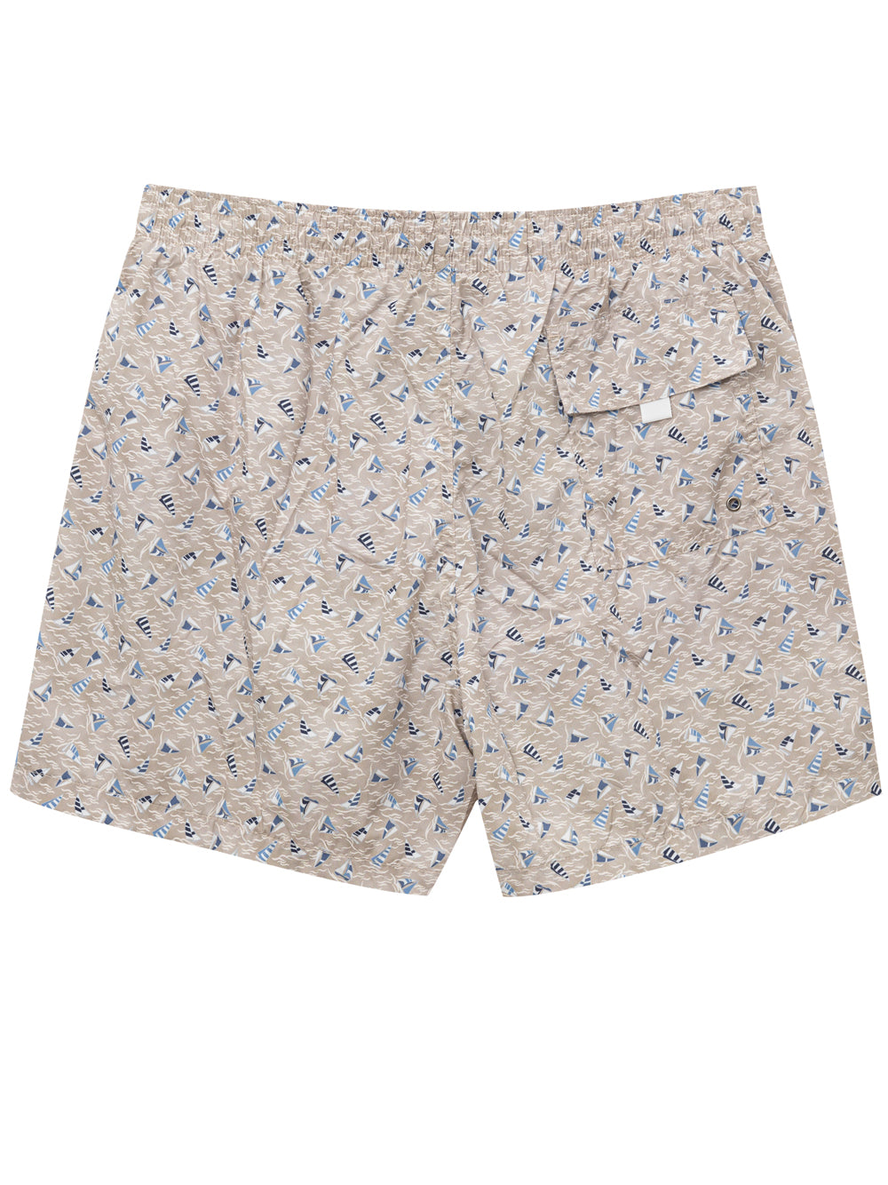 Canali Sailing Print Swim Shorts in Beige with Blue Print – Siebentaschen