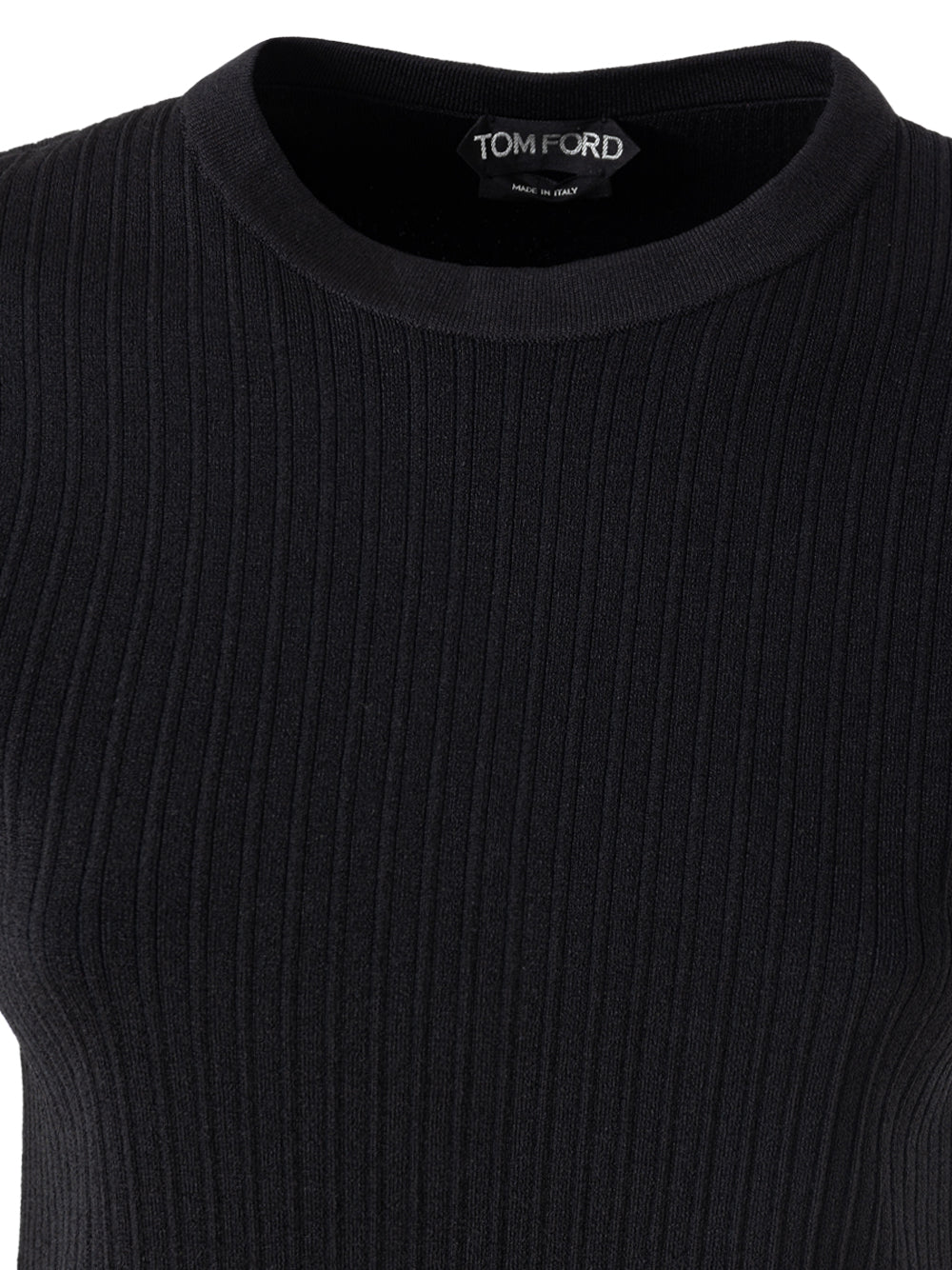Tom Ford Black Stretch Rib Crop Top – Short, Slim Fit – Siebentaschen
