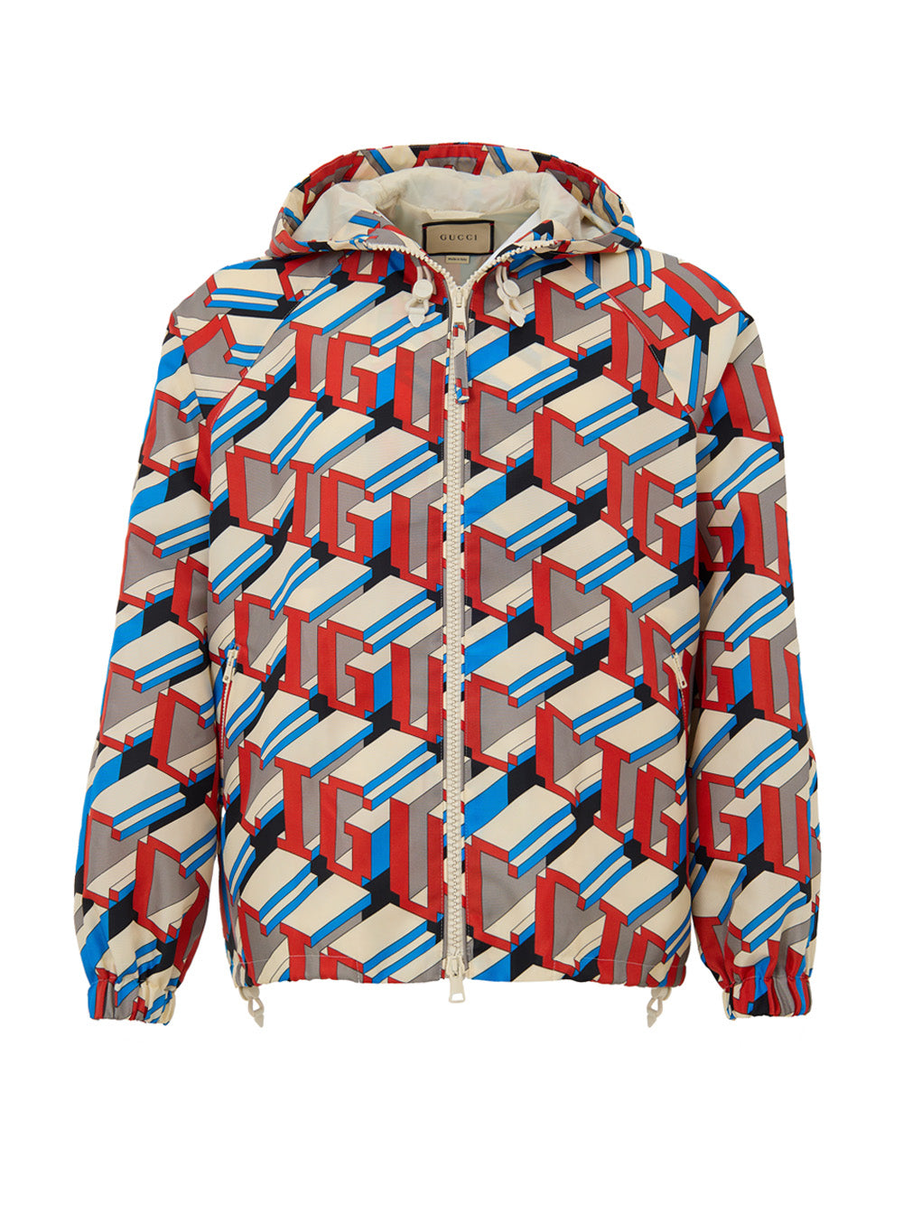 Gucci Multicolor Geometric Print Nylon Bomber Jacket – Siebentaschen