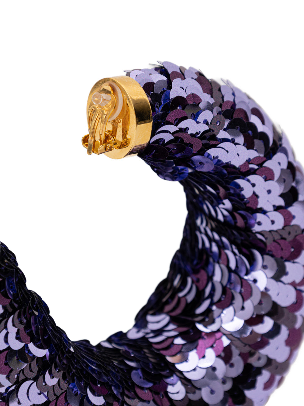 Tom Ford Croissant Sequin Hoop Earrings