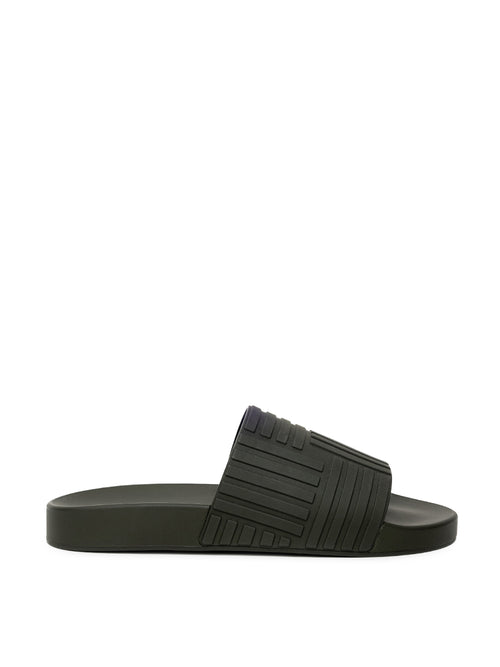 Bottega Veneta Black Rubber Intrecciato Carpet Sliders – Siebentaschen