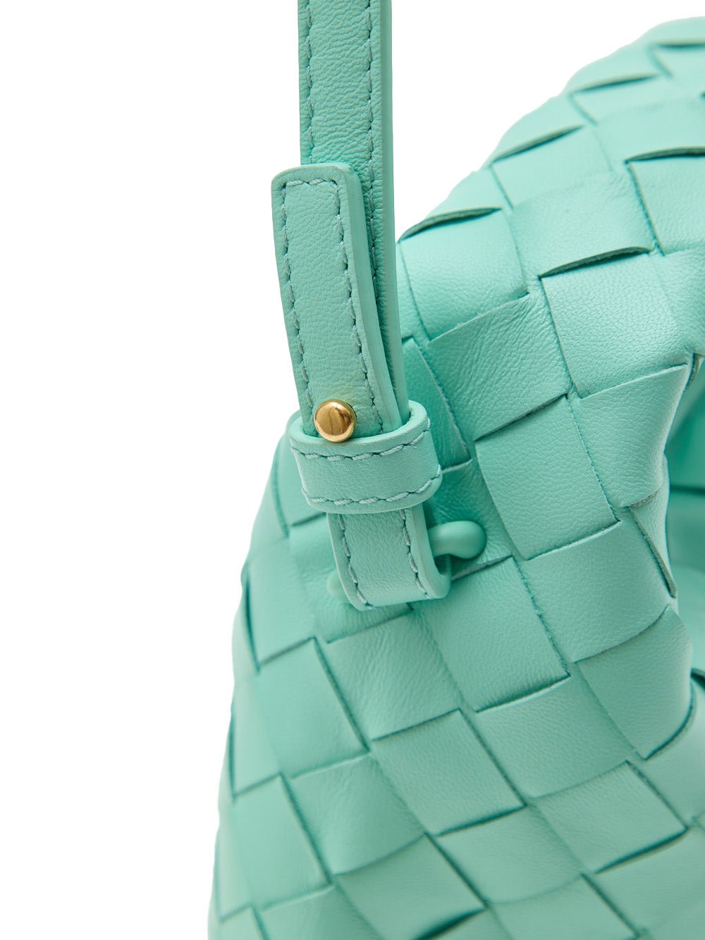 Bottega Veneta Mini Hop Bag in Turquoise Intrecciato Leather Turchese – Siebentaschen