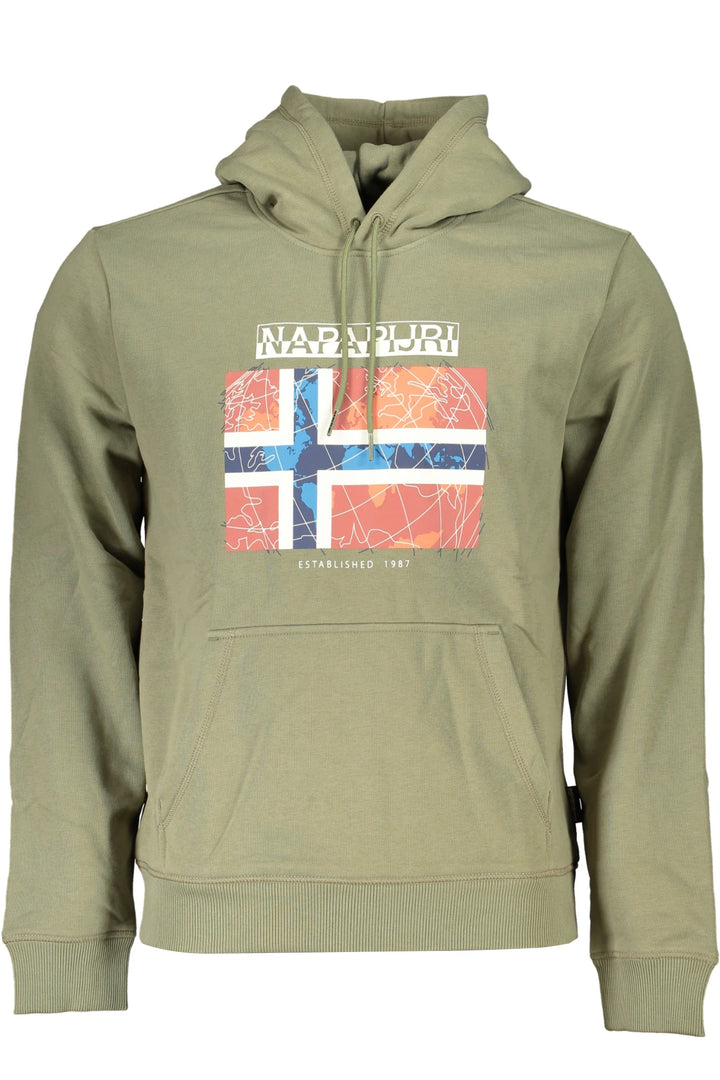 NAPAPIJRI GREEN MEN&#39;S ZIPLESS SWEATSHIRT