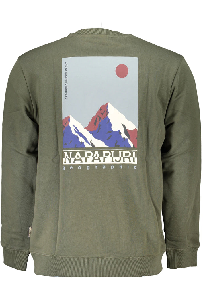 NAPAPIJRI GREEN MEN&#39;S ZIPLESS SWEATSHIRT