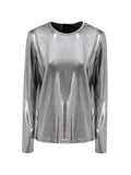 Tom Ford Silver Metallic Long-Sleeve Top – Siebentaschen