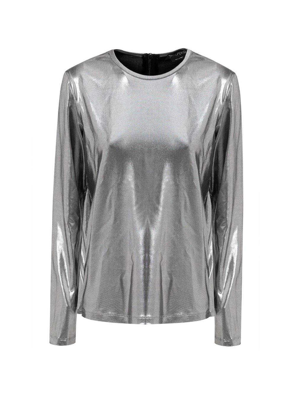 Tom Ford Silver Metallic Long-Sleeve Top – Siebentaschen