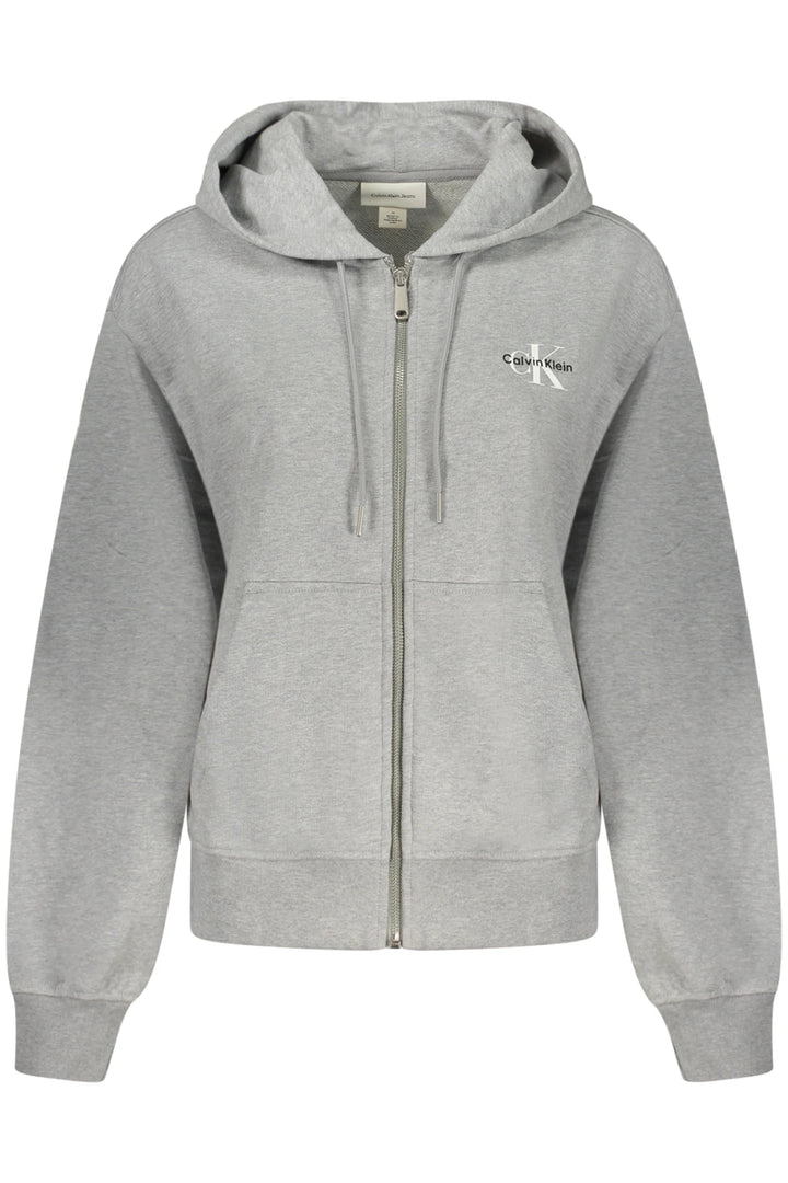 CALVIN KLEIN WOMEN&#39;S ZIPPED SWEATSHIRT GREY